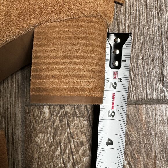 Matisse Ankle Boots Womens Suede 6.5M Tan Zip Fringe Detail Chunky Heel‎ Boho - Picture 7 of 7